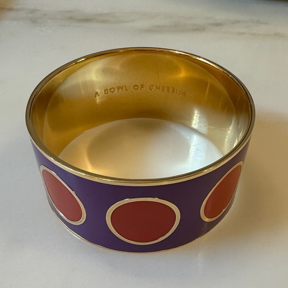 Kate Spade A Bowl of Cherries wide idiom bangle bracelet